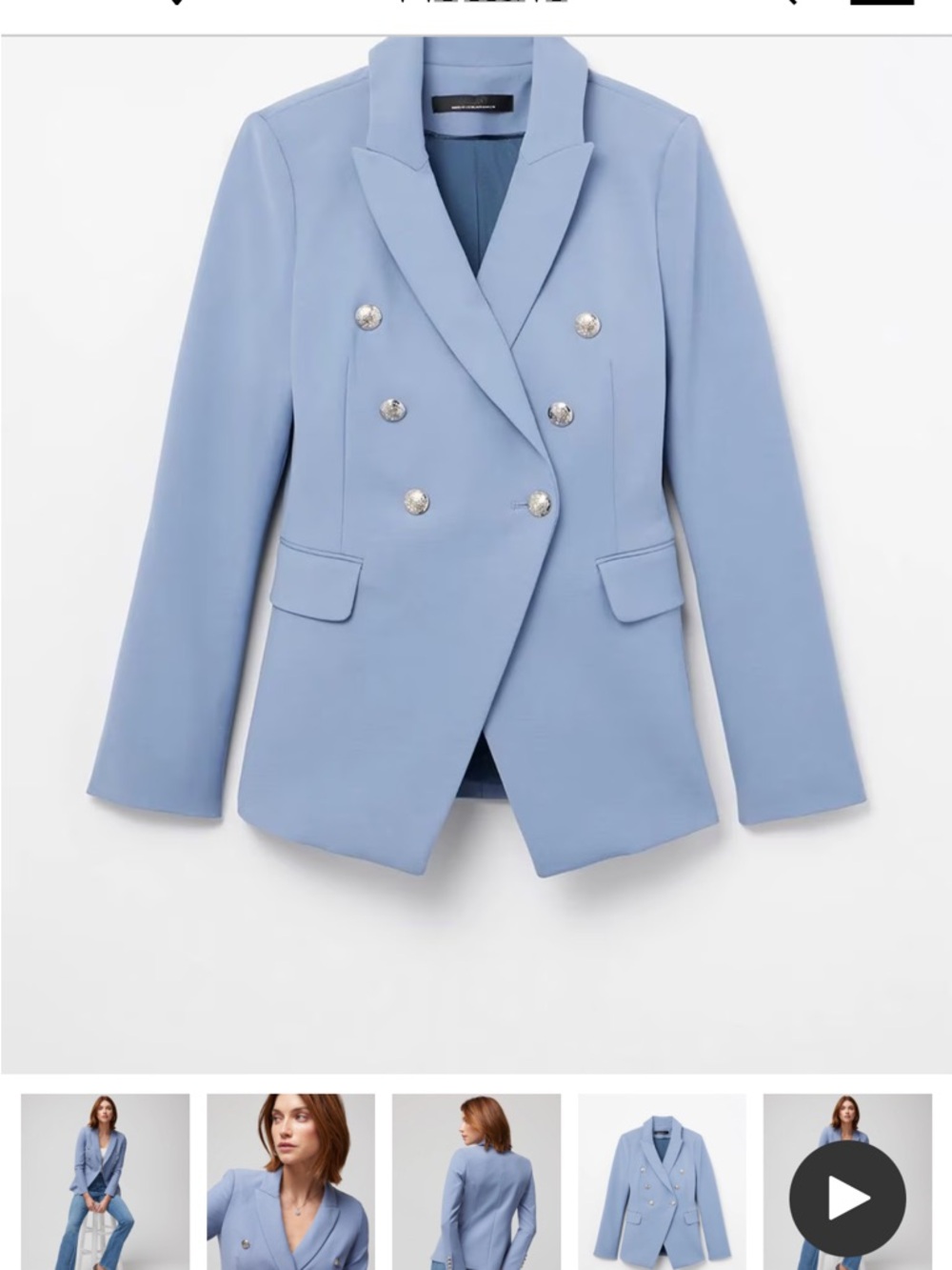 White House Black Market Double-Breasted Periwinkle Studio Blazer NWOT size 16 - Picture 3 of 11